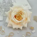 Artificial champagne rose flower head for wedding decoration DIY craft floral wreath box - Champagne