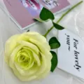 Artificial single rose flower for wedding home decoration fake floral arrangement 1pcs - Green