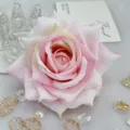 Artificial rose flower head pink gradient wedding decor DIY garland box floral craft accessory - Pink White Gradient