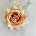 Fabric artificial rose brooch corsage for wedding party costume clothing accessories fake flower - Champagne