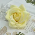 Yellow artificial rose flower head for wedding arch home floral decoration craft making. - Color 4