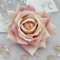 Artificial rose flower head pink gradient faux floral decor for wedding crafts DIY project - Pink White Gradient