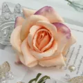 Artificial rose flower head silk floral peach pink for wedding arch home party decor. - Color 8