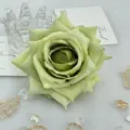 Green artificial rose flower head detail close up for wedding decor DIY craft box. - Light Green