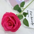 Artificial single rose flower for wedding home decoration and party floral arrangement. - Rose Red