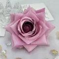 Artificial fabric rose flower head pink gradient for DIY craft wedding floral decor. - Pink Purple