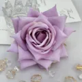 Artificial purple rose flower head detail shot, perfect for wedding decoration DIY crafts. - Lavender