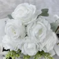 Bouquet di rose artificiali bianche per matrimonio decorazione casa accessori di fotografia - Bianco puro