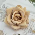 Detailed close-up of artificial champagne rose flower head for wedding arch and floral decor. - Color 16