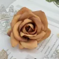 Artificial brown rose flower head for wedding decor, floral arrangement and DIY crafts. - Color 18