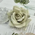 Artificial green rose flower head close up detail shot for floral arrangement decor - Color 22