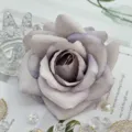 Artificial purple grey rose flower head for wedding arch backdrop floral decor detail view. - Color 23