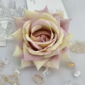 Artificial rose flower head silk floral decoration craft for wedding party DIY handmade. - Pink Yellow Gradient