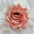 Artificial rose flower head for wedding decoration, DIY floral accessories, pink fabric flower. - Gradient Pink