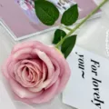Artificial rose single flower fake floral decoration for wedding party and home decoration sku - Autumn Pink