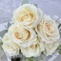 Bouquet di rose artificiali crema fiori di seta per matrimoni decorazione casa oggetti di scena - Champagne