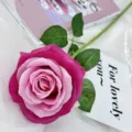 Artificial single rose flower for wedding home decoration and party floral arrangement. - Dark Rose Red