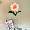 Artificial pink rose flower simulation home decor photography prop vase arrangement - Orange Pink