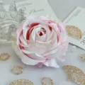 Artificial pink rose flower head for DIY crafts, wedding decoration and photography props. - Pink White Gradient
