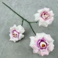 Artificial rose flower detail showing petals and stem structure, soft pink and white gradient. - Light Purple