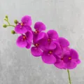 Artificial purple phalaenopsis orchid branch, 9 heads fake flower for home wedding decor. - Light Purple