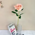 Artificial pink rose flower stem faux floral home decor photography prop single piece - Light Coffee