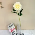 Artificial rose flower stem home decoration fake floral arrangement photography prop - Champagne