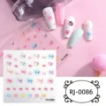 5D soft gel nail stickers detail shot featuring cute cat, paw and rose relief designs for art. - 3D Cat Style (RJ-0086) / 60*60mm Bare Sheet