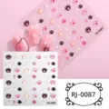 Pegatinas de uñas con huella de gato en relieve 5D calcomanías gel translúcido para manicura - Estilo Pata de Gato Estrella Luna (RJ-0087) / Lámina desnuda de 60*60 mm