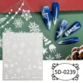 5D pegatinas de uñas de navidad copo de nieve grabado calcomanías de invierno 1pz - 5D-0239