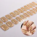 Wrap per unghie in gel senza UV con finitura glitterata, adesivi per unghie facili da applicare. - Stile Glitter Oro (BSA-0006)