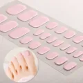 Dettaglio adesivi per unghie dei piedi in gel semi-polimerizzato rosa, lucido UV. - Rosa chiaro