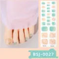 Envolturas de uñas de gel para los dedos de los pies UV pegatinas de pedicura mármol 3D - BSJ-0027 / Pegatinas + Caja + Toallita de Alcohol + Lima + Palo de Madera
