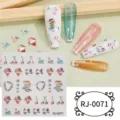 5D relief soft rubber nail art stickers cute cartoon cherry cat DIY manicure decals - Embossed Nail Sticker (RJ-0071) / 60*60mm Bare Sheet