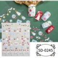 5D Christmas nail art stickers embossed relief winter snowmen snowflakes DIY manicure decorations - 5D-0245 / 85*100mm Blank Sheet