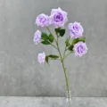 Tige de rose artificielle violette à 6 têtes pour décoration maison mariage accessoire photo. - Mauve Clair