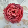 Tête de fleur de rose en soie artificielle DIY mariage décor arrangement floral boîte cadeau - Rouge Foncé et Rose