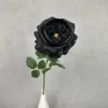 Single branch black artificial Austin rose flower for modern home decor and wedding party - Black