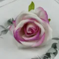 Artificial velvet rose flower head detail shot, perfect for wedding decor and photography props. - Floral Pink