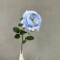 Künstliche einzelne Austin Rose Blume, blaue Variante Heimdekoration ästhetische Tischdekoration. - Hellblau