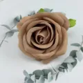 Artificial velvet rose head brown fake flower for wedding party and photography props decor - Coffee