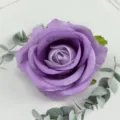 Purple velvet artificial rose flower head detail shot, ideal for wedding party decoration. - Purple