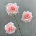 3-head artificial rose silk flower for home decor wedding decoration floral arrangement. - Pink Heart Charm
