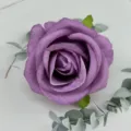 Artificial velvet purple rose flower head for wedding party decoration and DIY floral crafts - Fuschia