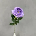 Künstliche violette Austin Rose einzelner Blumen Zweig Heimtisch Dekor Seidenblumen Gedeck. - Dunkellila