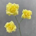 3-Kopf künstliche gelbe Rosen Seidenblumen Variante für Heimdekoration Hochzeitsdeko. - Gelb