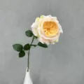 Künstlicher Austin-Rosenzweig als einzelne Blume für elegante Tisch- und Raumdekoration - Champagner