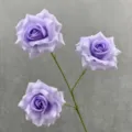 Lila künstliche Seidenrosen 3-Kopf Falschblumen Zweig für Hochzeit Heimdeko Variante - Hellviolett