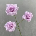 Kuenstliche Rosen Blumen hellviolett 3 KoePfe Seidenblumen Dekoration feuer Home - Lila Rosa