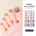 Colorful glitter gradient toe nail stickers sparkling aurora star gel nail art wraps. - Gradient Glitter Style (ZXJ-0198) / Press-on Nails and Nail File
